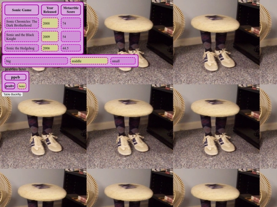 tables screenshot