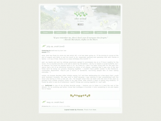 blog/diary screenshot