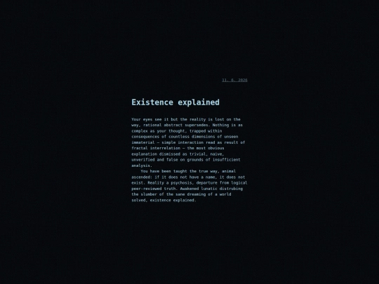 teksti/existence-explained screenshot