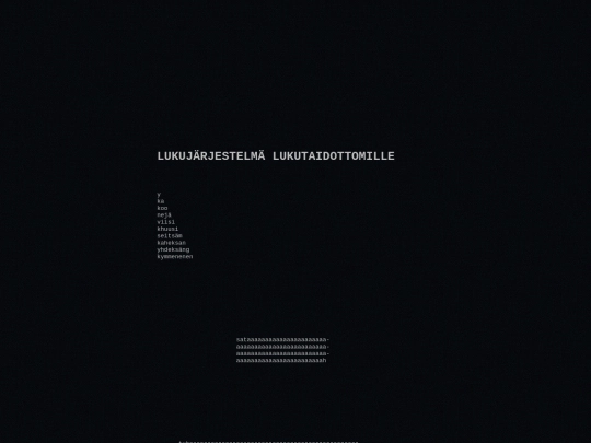 teksti/lukujrjestelm-lukutaidottomille screenshot