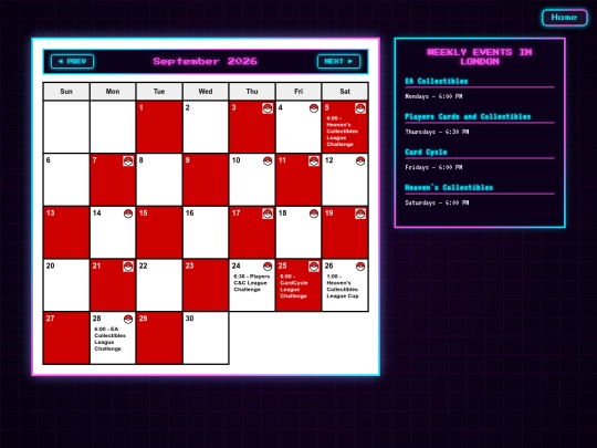 schedule screenshot