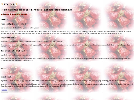 recipes screenshot