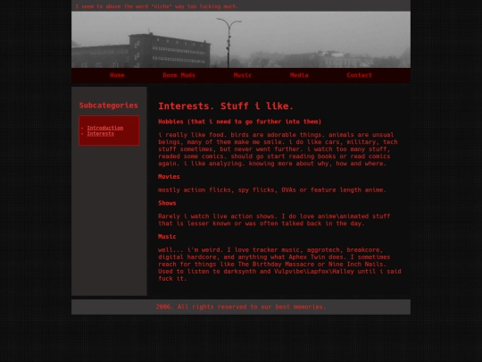 interests screenshot