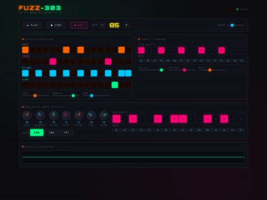 March/fuzz-303-lofi-beat-machine screenshot