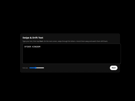 swipe-drift-text screenshot