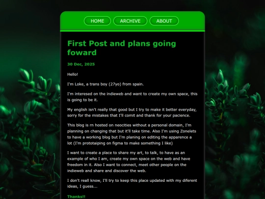 posts/2025-12-30-First-Post-and-plans-going-foward screenshot