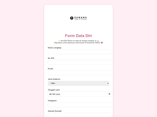 SAMANA FORM/form-samana screenshot