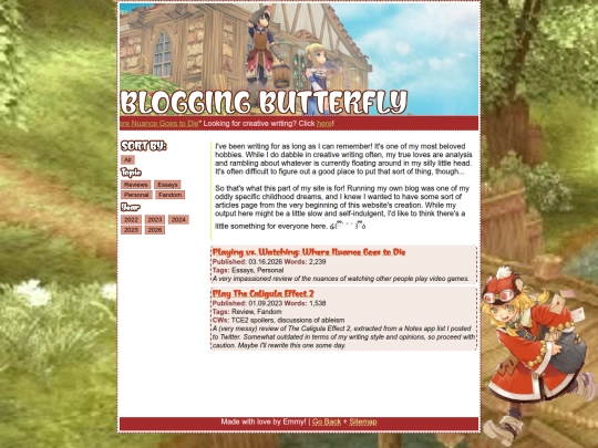 projects/blog/home screenshot