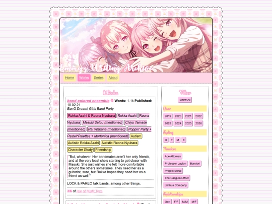 projects/writing/works screenshot