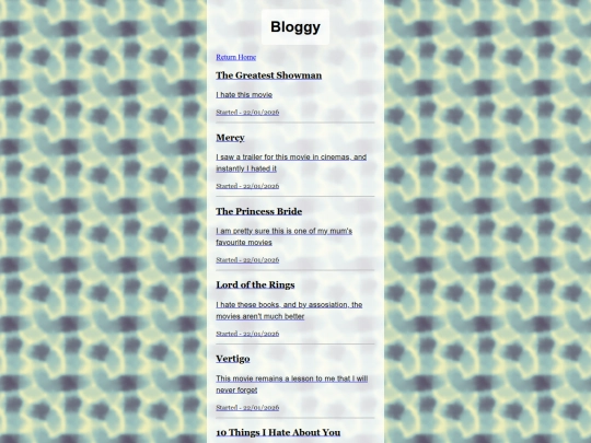 Blogging/BlogHome screenshot