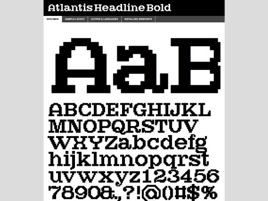 atlantis_font/atlantisheadline-bold-demo screenshot