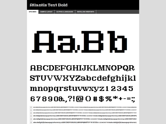 atlantis_font/atlantistext-bold-demo screenshot
