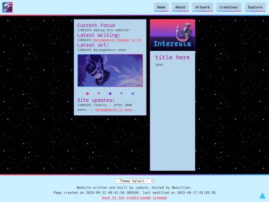 about/interests screenshot