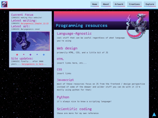 explore/links/coding screenshot