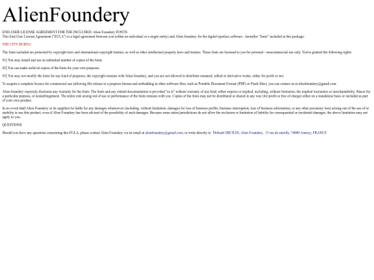 fonts/city_burn/EULA The City Burn-� screenshot