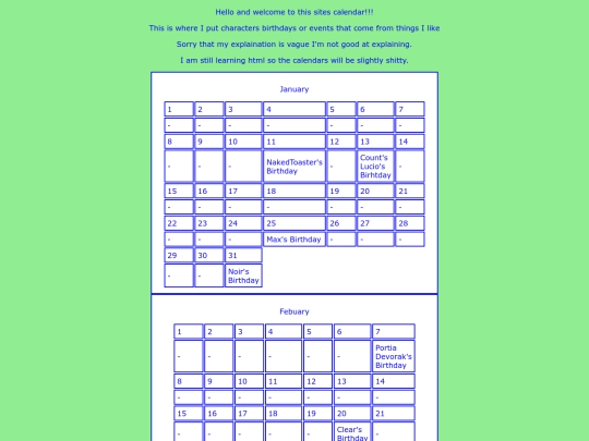 Calendar screenshot