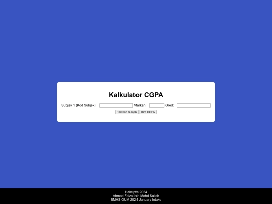 CGPAcalc2 screenshot