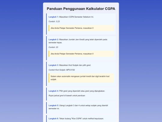CGPAguide screenshot