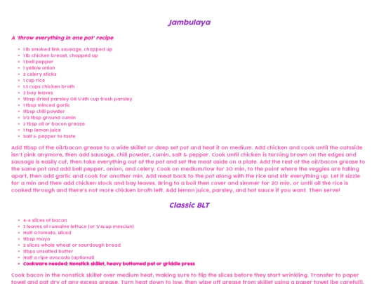 recipes folder/recipes-lunch screenshot