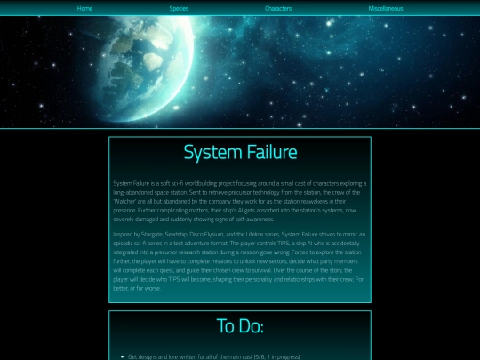 Systems Failing/home screenshot