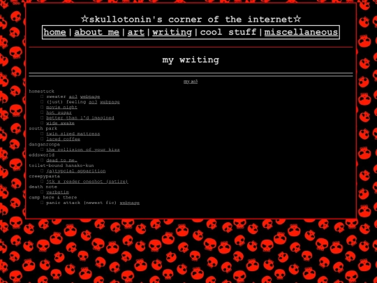 writing screenshot