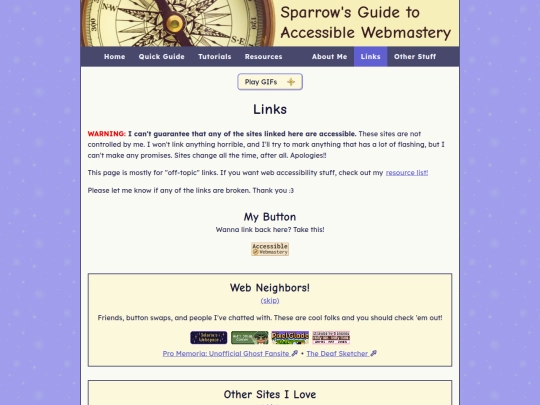 links screenshot