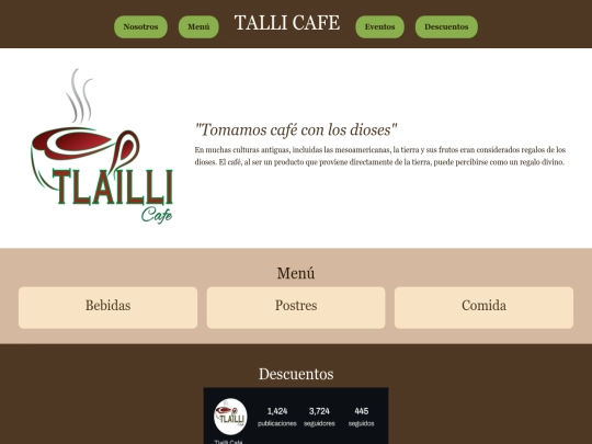 Mi cafeteria/tali inicio screenshot