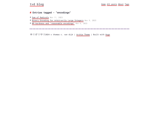 tags/encodings screenshot