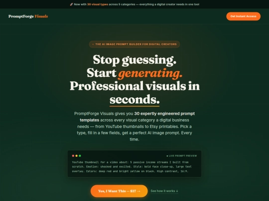 PromptForgeVisuals screenshot