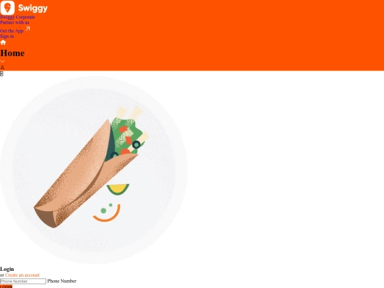 Bootstrap Swiggy screenshot