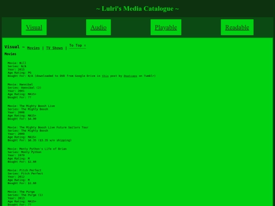 mediaCatalogue screenshot