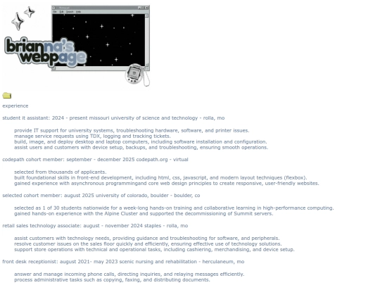experience screenshot