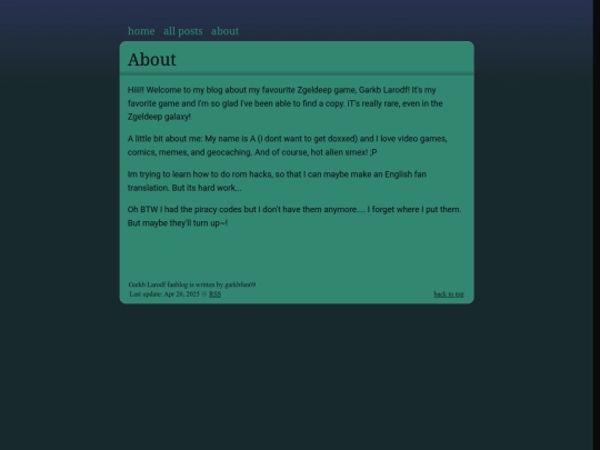 info/about screenshot