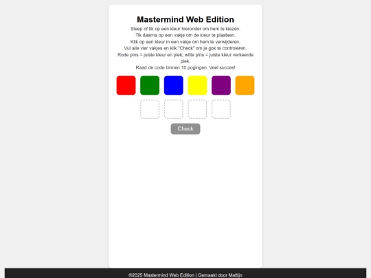 games/mastermind screenshot
