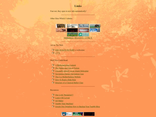 links screenshot