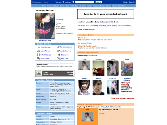 myspace screenshot