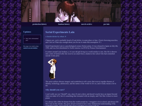 shrines/lainindex screenshot