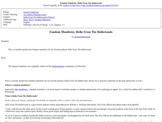 Fandom_Manifesto_Hello screenshot