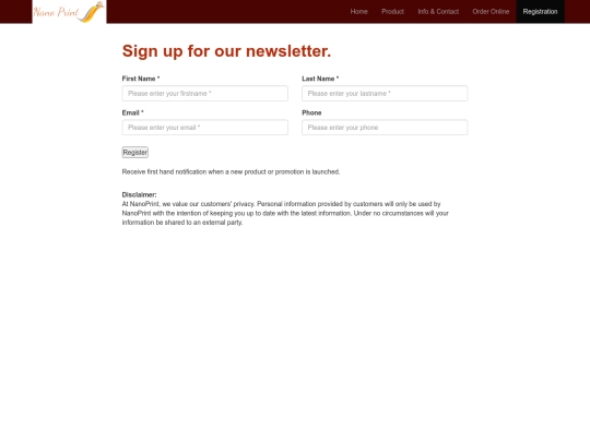 registration screenshot