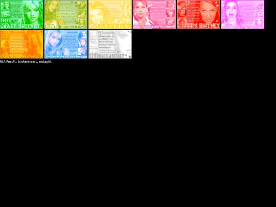 quizdirect/allresults/britneyspears screenshot