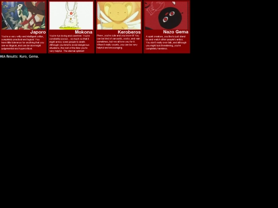 quizdirect/allresults/shoujomascot screenshot