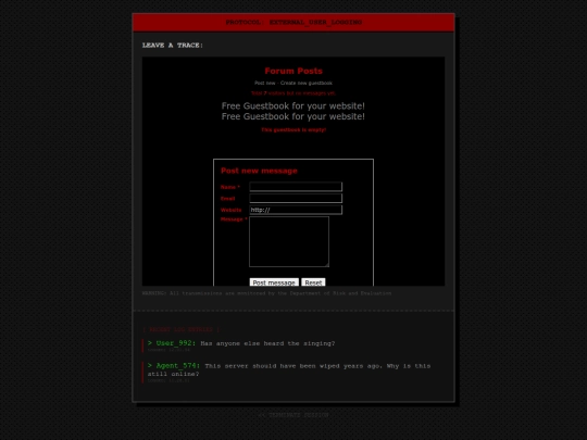 guestbook screenshot