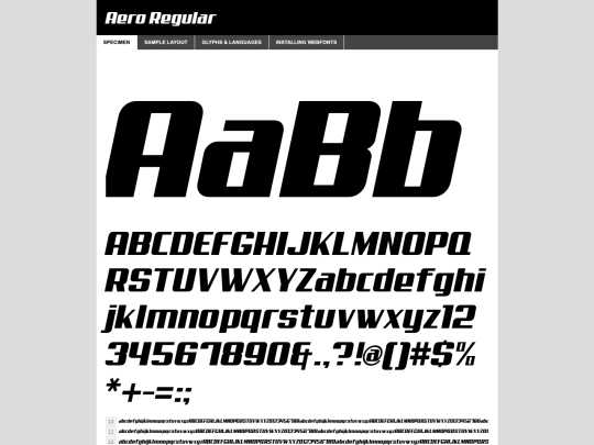 fonts/aero-demo screenshot