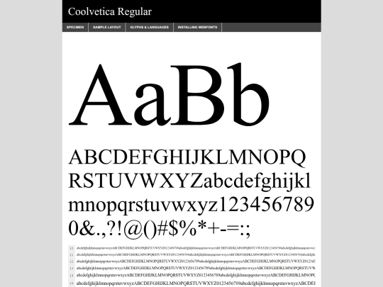 fonts/coolvetica_rg-demo screenshot
