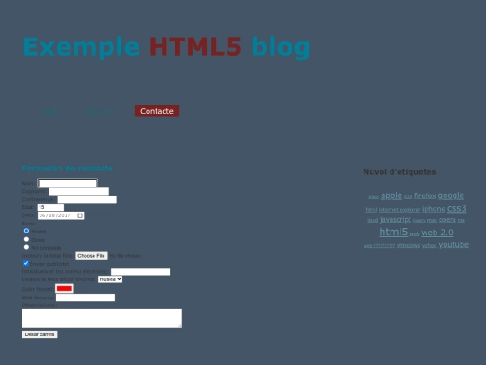 pages/contacte screenshot