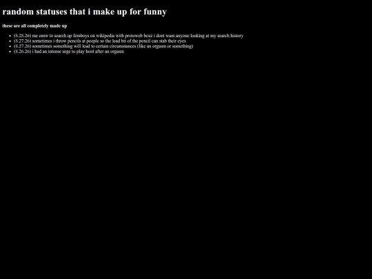 statuses screenshot