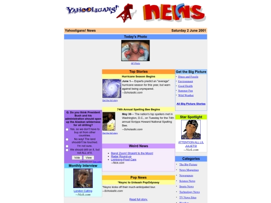 yahooligans/news screenshot