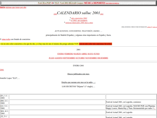 salluc/calendario2001 screenshot