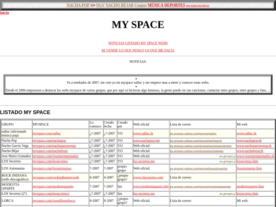 salluc/myspace screenshot