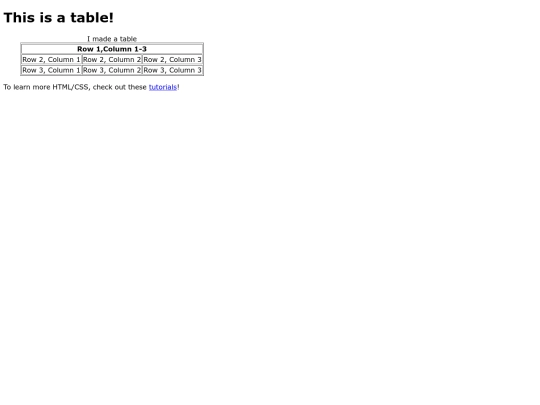 Tables screenshot